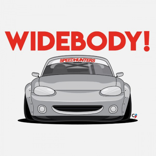 Dámské tričko s potiskem Mazda MX-5 NB Widebody
